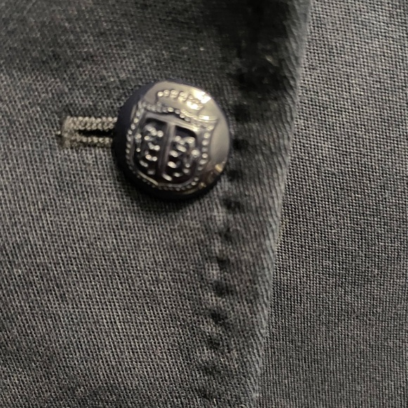 Talbots Navy Blue Blazer Jacket w/ Crest Preppy Equestrian Size 12 Kate Fit - Picture 6 of 14